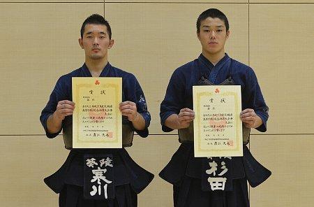 優勝 寒川選手（水戸葵陵高校）・準優勝 杉田選手（水戸葵陵高校）